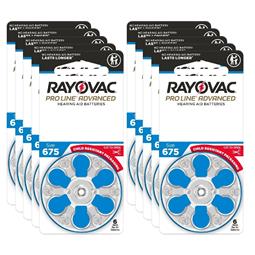 Rayovac Proline Advanced Hearing Aid Batteries | Size 675 (60 pack)