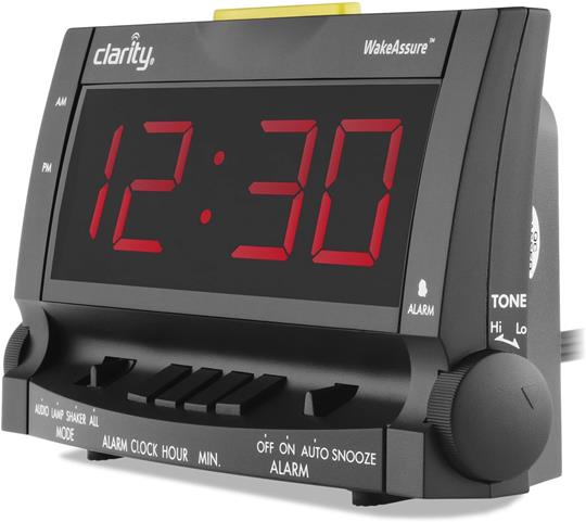 Wake Assure Vibrating Alarm Clock with Bed Vibrator by Clarity