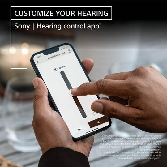 Sony CRE-C20 Self-Fitting Rechargeable OTC Hearing Aids